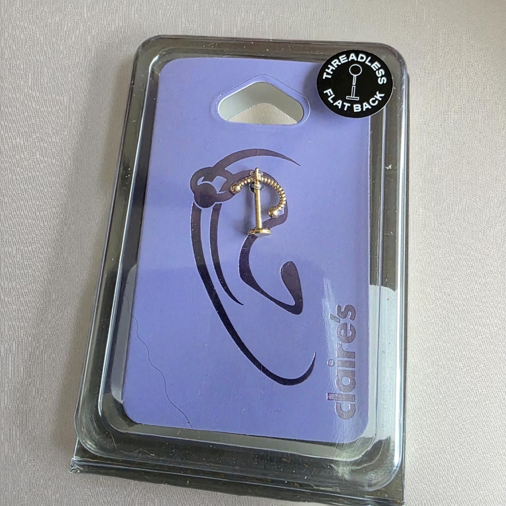 Claire's Gold Threadless Earring